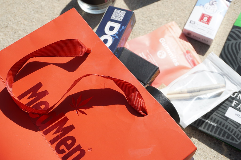 Retail bag with assorted cannabis and CBD products